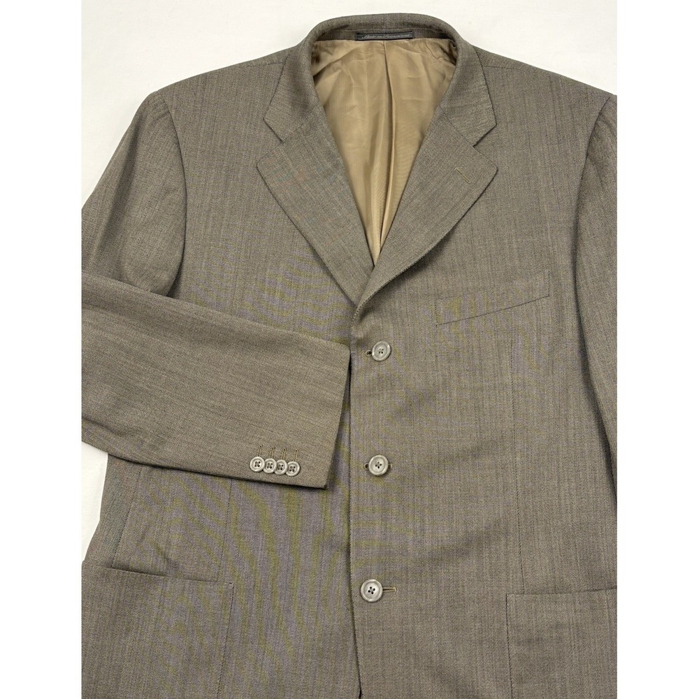 *Ermenegildo Zegna Traveller Gaberdine Wool Sport Coat Brown Patch Pockets 44R